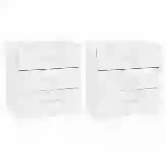 High Gloss White 3 Drawer Bedside Chests - Sold as a Pair
